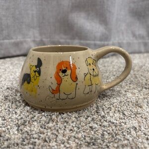 Handcrafted Ceramic Dog Mug - Tan
